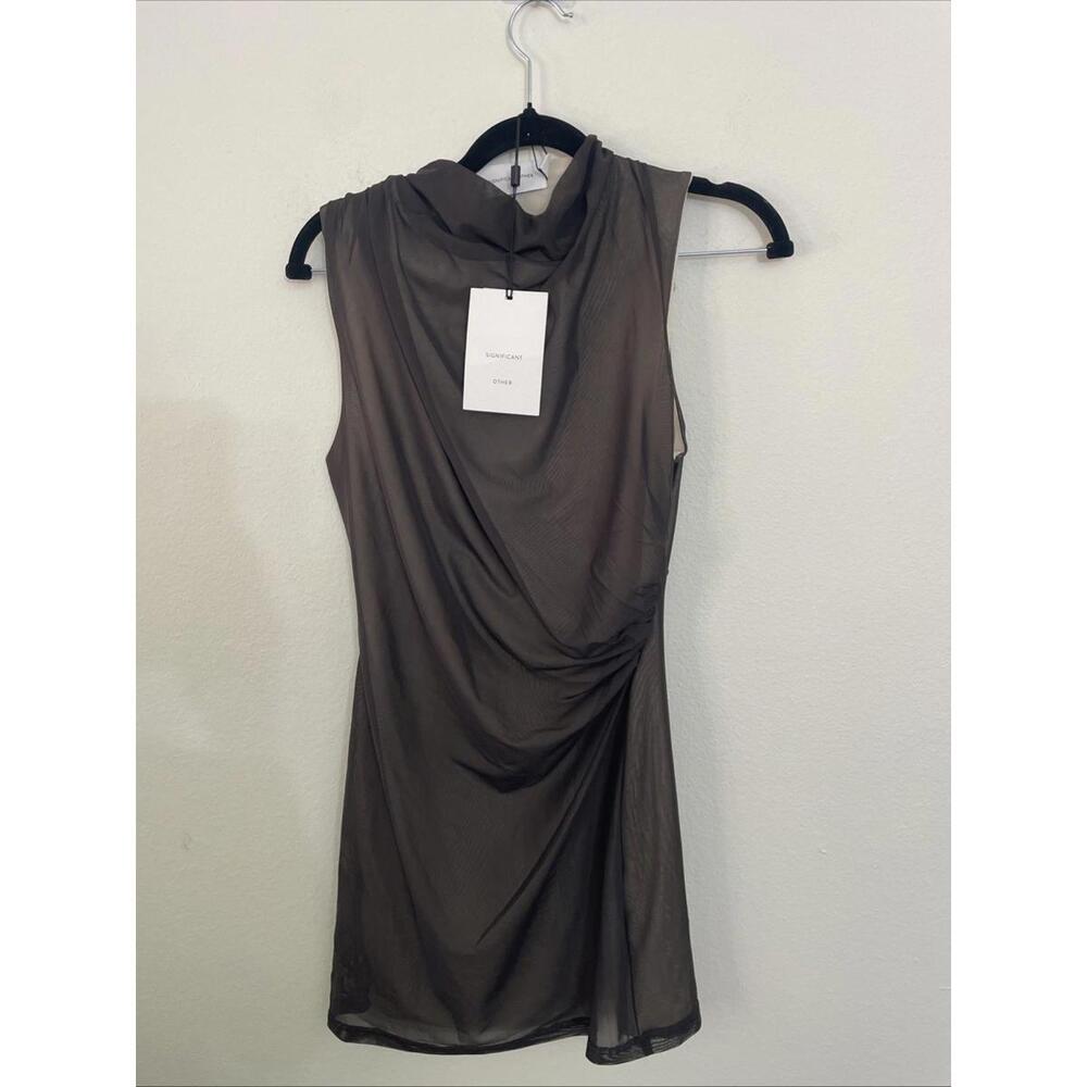 Revolve Significant Other Nina Mini Dress Ruffled mesh black size 4 $200msrp NWT - Picture 4 of 7